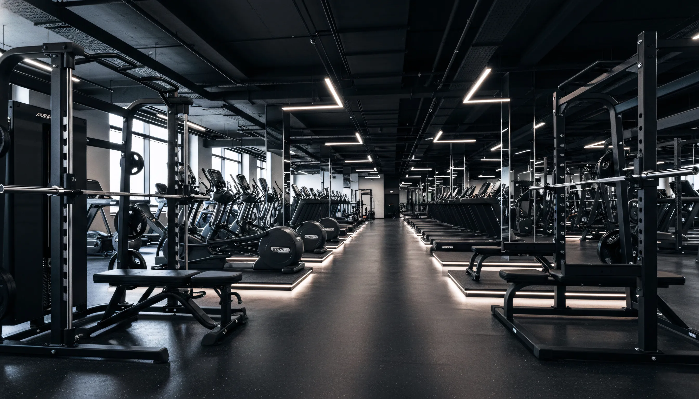 Main training zone with bodybuilding equipment